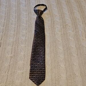 Umo Lorenzo Kids Black and Brown Grid Tie